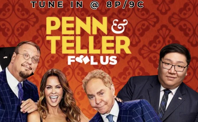 Penn Jillette, Brooke Burke, Teller, and Billy Hsueh