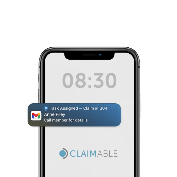 Claim notifications sent by Claimable