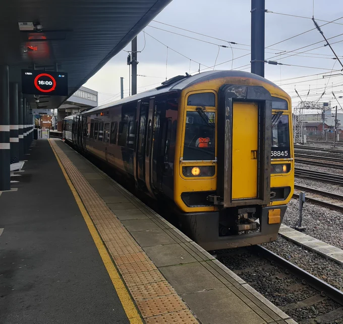 Northern Trains 158845 at Doncaster Railway Station Platform 0 