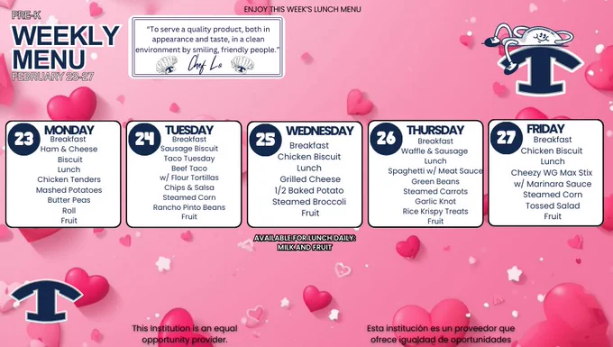 WEEKLY MENU