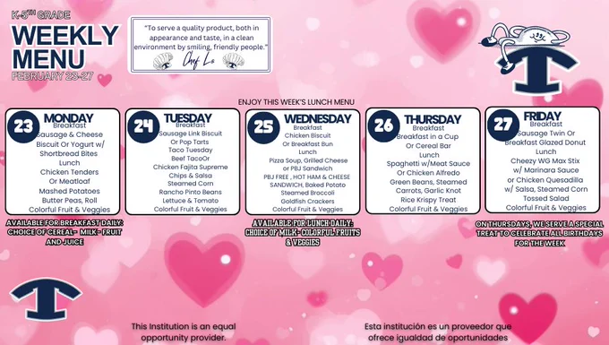 WEEKLY MENU