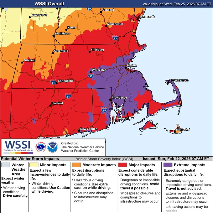 Potentially historic/destructive storm southeast of the Boston to Providence corridor.