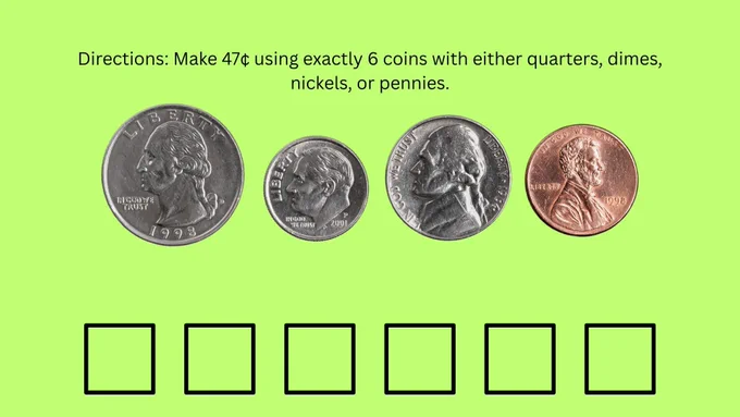coins showing an open middle problem