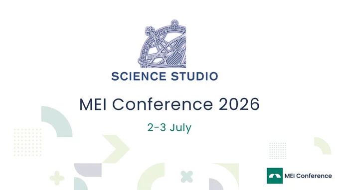 Science Studio, MEI Conference 2026 Bursary Sponsor. 2-3 July.