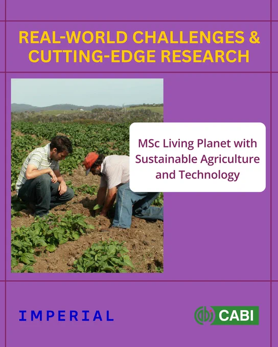 Real-world challenges and cutting-edge research. MSc Living Planet with Sustainable Agriculture and Technology