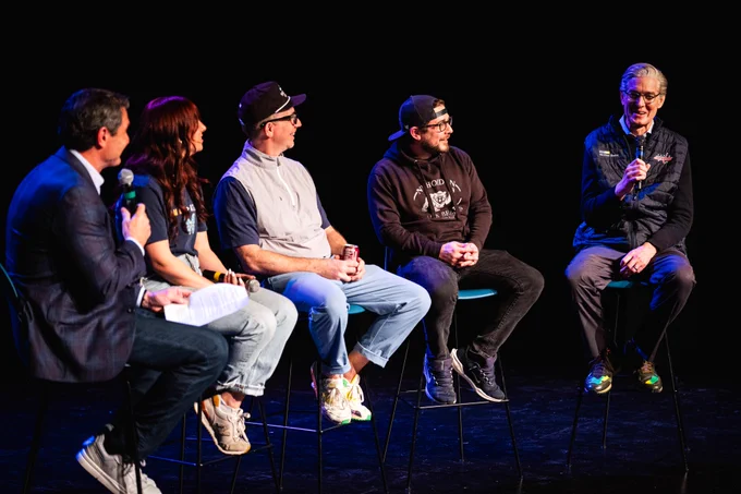 Panelists hosts a conversation about mental health and athletes.