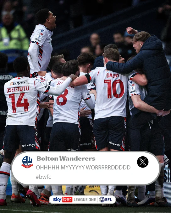 Bolton Wanderers players celebrate their 3-2 win over Wycombe Wanderers