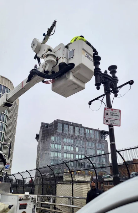 Picture: Street Lighting Division working in Back Bay.