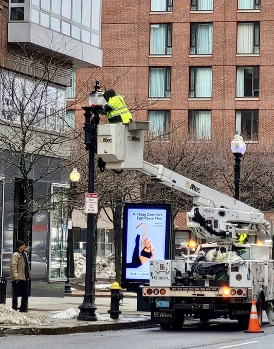 Picture: Street Lighting Division working in Back Bay