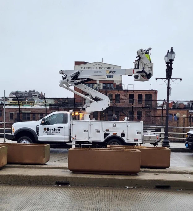 Picture: Street Lighting Division working in Back Bay.