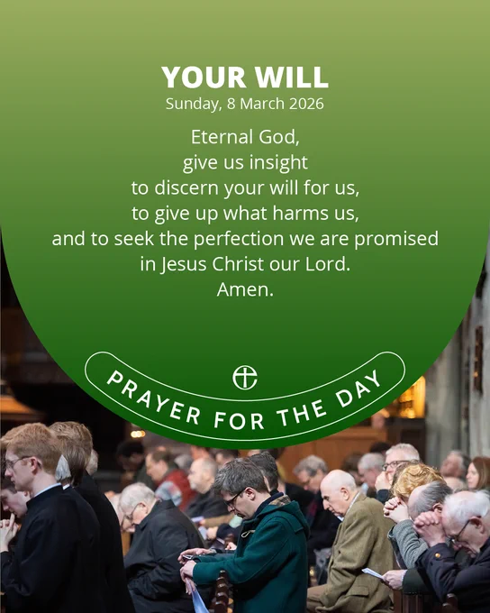 Eternal God,
give us insight
to discern your will for us,
to give up what harms us,
and to seek the perfection we are promised
in Jesus Christ our Lord.
Amen.