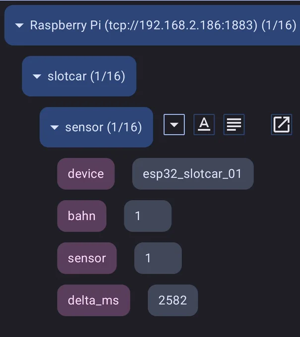 Mqtt Nachricht mit der letzten Rundenzeit. 