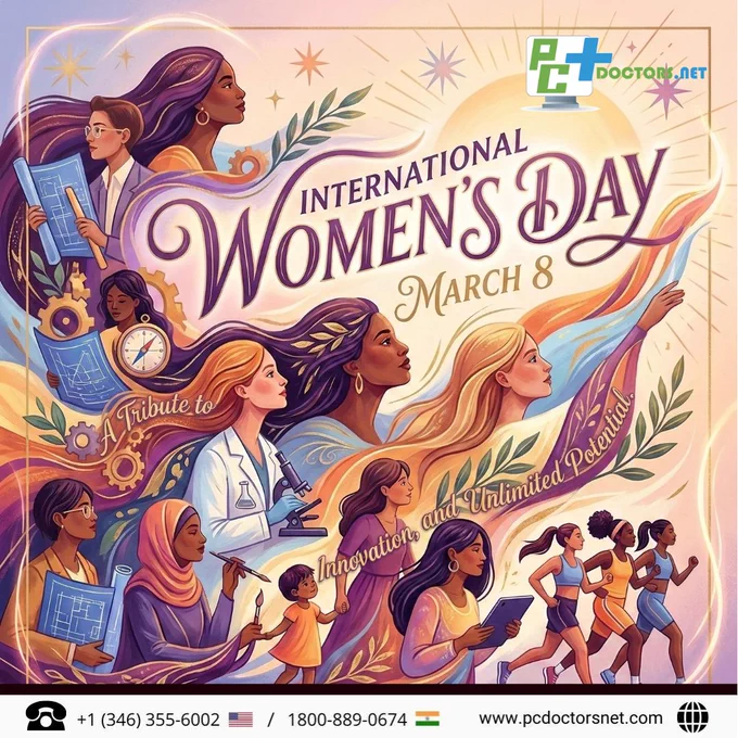 Celebrate International Women’s Day 2026 with PC Doctors NET as we pay tribute to the resilience, innovation, and unlimited potential of women worldwide. Our latest digital illustration, "The Tree of Empowerment," visualizes the interconnected strength of women across diverse fields—from science and architecture to art and technology. We believe that a future driven by innovation must be inclusive, and today we honor the trailblazers who are reaching new heights and strengthening the roots of our global community. Whether in Texas, Canada, India, or the USA, we stand together to support the architects of change. Explore our commemorative 2026 festival calendar graphics and join us in recognizing the leadership that shapes our collective digital future. Empowering women is not just a goal; it is the foundation of progress.
