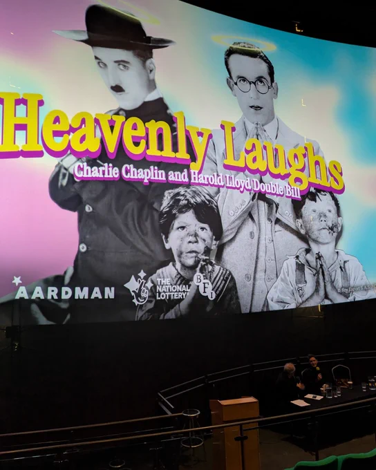 SlapstickFest event poster Heavenly Laughs, with Robin Ince and Paul McGann 