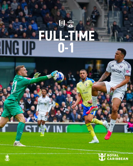 Full-Time: Fulham 0-1 Southampton.