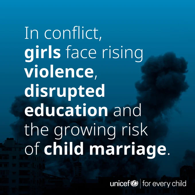 In conflict, girls face rising violence, disrupted education and the growing risk of child marriage.