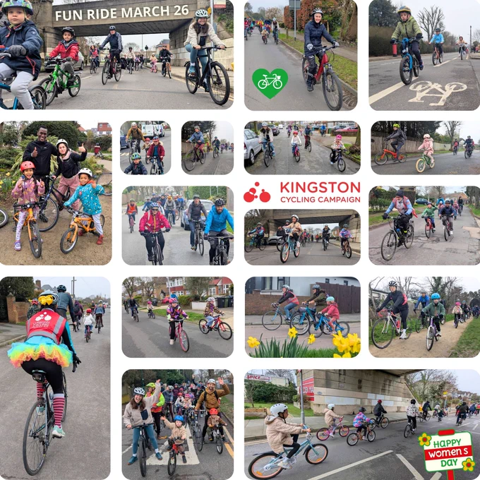 Around 70 people of all ages joined in today's fun, family-friendly ride through Kingston, Sutton, Merton plus Epsom & Ewell.