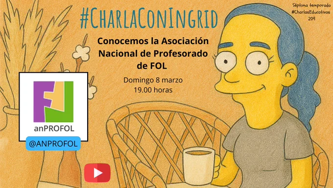Cartel con la foto de perfil de la asociación y el título:  conocemos a la asociación nacional de Profesorado de FOL