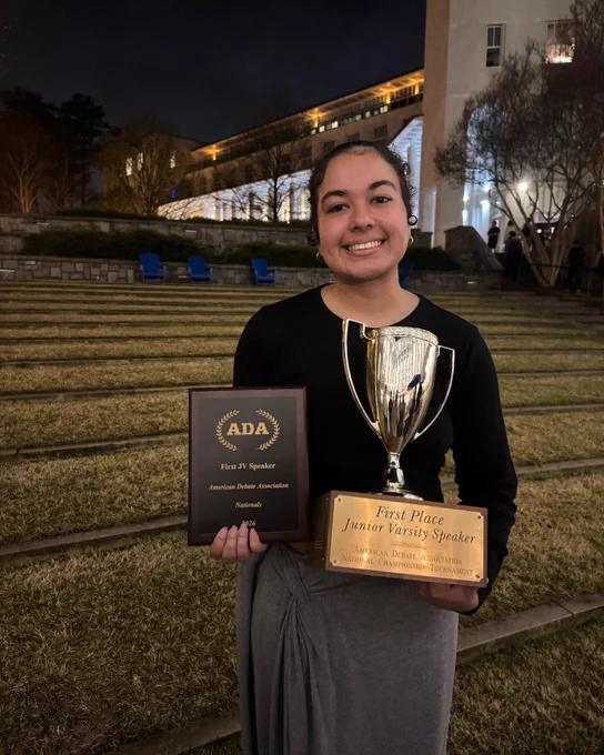 Lily Jones, JV top speaker with traveling award!