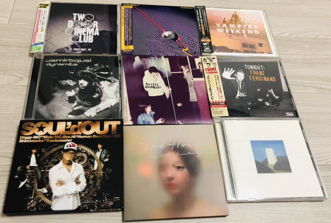 Two Door Cinema ClubのTourist History
Tame ImpalaのCurrents
Vampire WeekendのVampire Weekend
JamiroquaiのDynamite
Arctic MonkeysのHambug
Franz FerdinandのTonight
SOUL’d OUTのATTITUDE
the fin.のDays With Uncertainty
OGRE YOU ASSHOLEのhomely