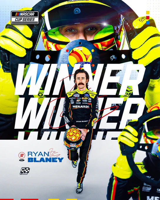 Winner graphic for Ryan Blaney.