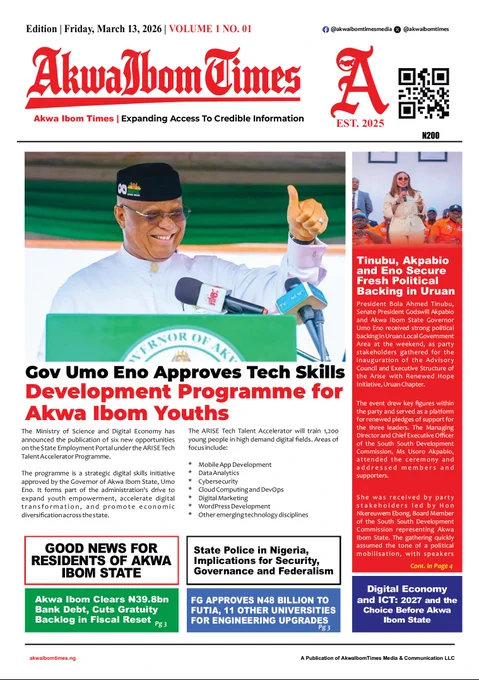 AkwaIbomTimes.ng is a professional digital media platform dedicated to delivering credible news, informed analysis and strategic communication content to audiences in Akwa Ibom State, across Nigeria and beyond. We are a publication of AkwaIbomTimes Media and Communication LLC, CAC Registration 46857, established in 2025.

As a modern media organisation, we are committed to excellence in journalism, public information and audience engagement. Our platform provides timely coverage of governance, business, politics, economy, community affairs, development, culture, lifestyle and other issues that shape society and influence public discourse.