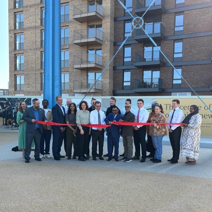 The Deputy Mayor of Tower Hamlets, Cllr Maium Talukdar cuts the ribbon.