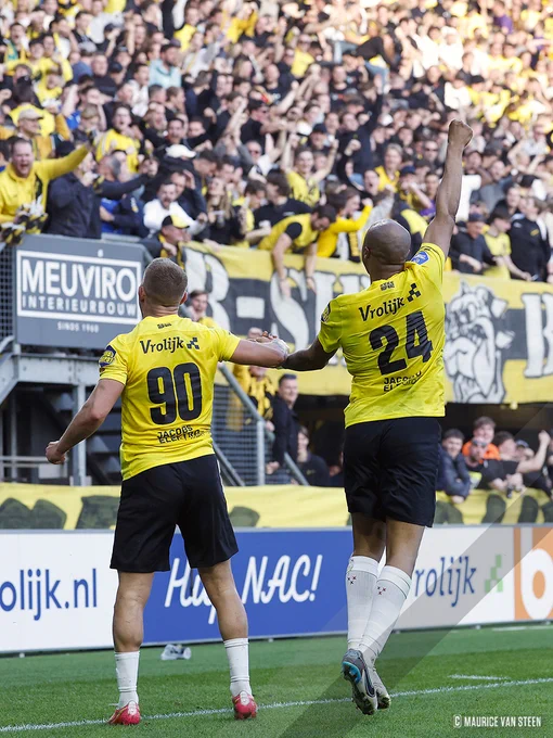 (L-R) Lewis Holtby of NAC Breda, André Ayew of NAC Breda 