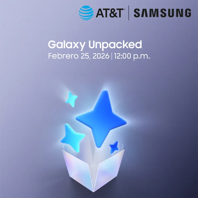 Promocional del evento de lanzamiento del nuevo celular de Samsung
