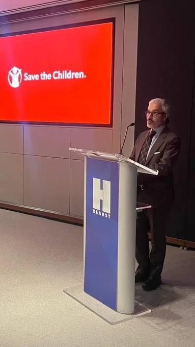 His Excellency Mohamed Abushahab, Ambassador and Deputy Permanent Representative of the United Arab Emirates to the United Nations in New York, speaks at a Save the Children board meeting. 