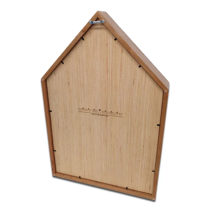 Cherry Flag and Certificate Display Case handcrafted from solid cherry hardwood by U.S. Veterans. Displays a 3x5 American flag above a full-size certificate or photo. American Made – Veteran Built.