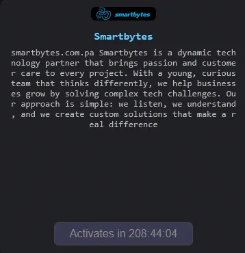 🔴🇵🇦El grupo de ransomware The Gentlemen publica a Smartbytes Inc en su sitio DarkWeb.

🔗smartbytes.com.pa

#ransomware #infosec #Panama #DarkWeb #TheGentlemen #ciberataque #ciberseguridad