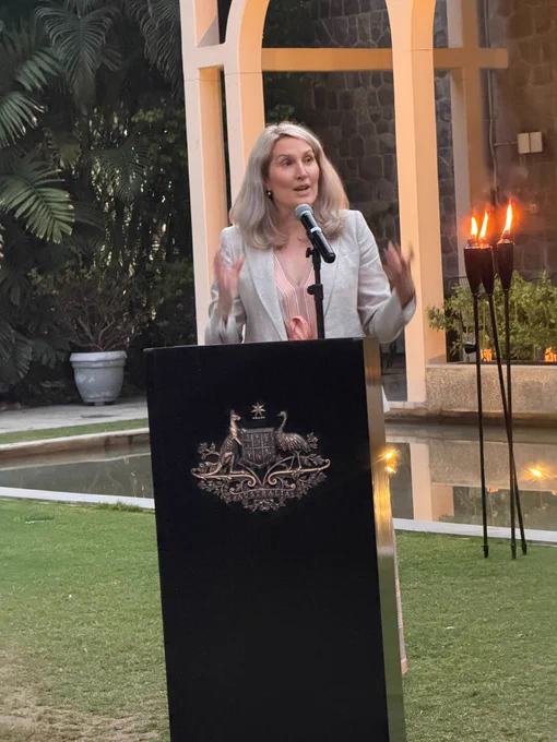 Jessica Hunter, Ambassador for Cyber Affairs & Critical Technology, sharing insights on the critical role of Digital Public Infrastructure (DPI) in the age of AI.
