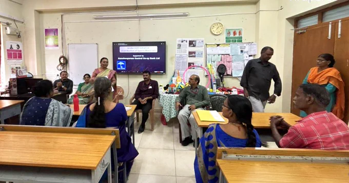 Parents of Skill Development Trainees, Dept. of AIL, NIEPMD (D), participated in 'Distribution of Sports Materials to Skill Development Students' at NIEPMD (D).
