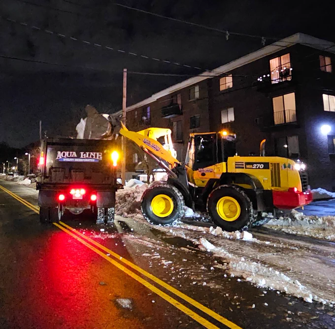 Picture: PWD contractor removing snow in Allston/Brighton Ave.