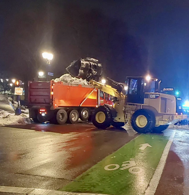 Picture: PWD contractor removing snow in Roslindale Square