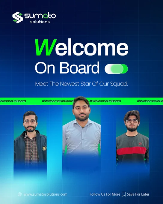 Welcome On Board - Welcoming Our New Team Members - Welcome New Team Members - Team Celebration - Sumato Solutions - SumatoERP