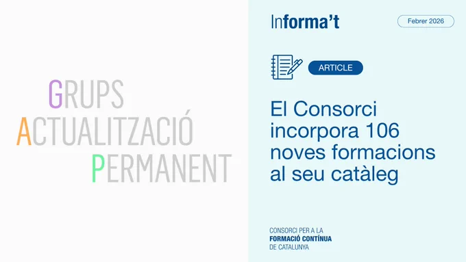 Creativitat sobre un article del butlletí del mes de febrer amb el titular "El Consorci incorpora 106 noves formacions al seu catàleg".
