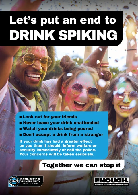 
👉 Pop by to say hello
👉 Get practical advice on staying safe on nights out
👉 Learn how to spot the signs of drink spiking
👉 Pick up free anti-spiking essentials and safety resources
Your safety is our priority. Let’s keep looking out for one another and make our nights out safer for everyone.
Stay aware. Stay safe. 💙