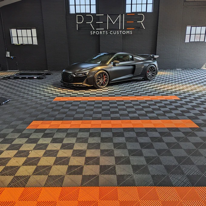 The tiles can be laid quickly and easily on any reasonably smooth and level concrete base creating ready-for-use, dust-free, anti-skid surfaces.
