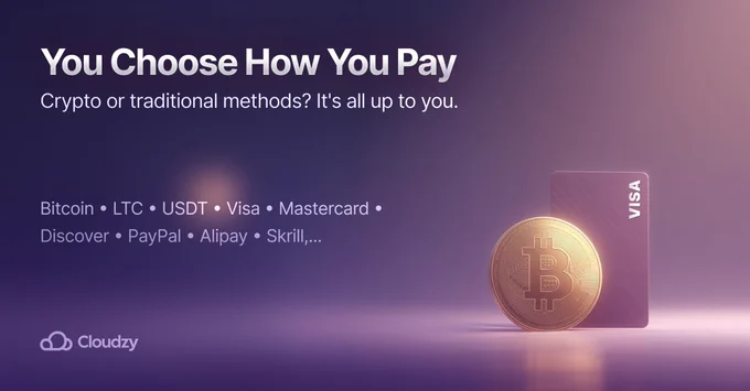 Check Cloudzy for more VPS plans and more payment options.