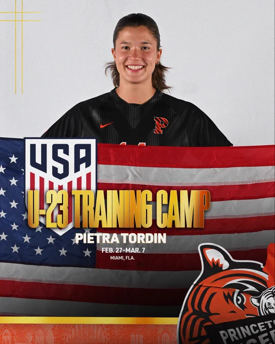 U23 training camp feb 27-mar 7 pietra tordin miami fla posed photo with flag