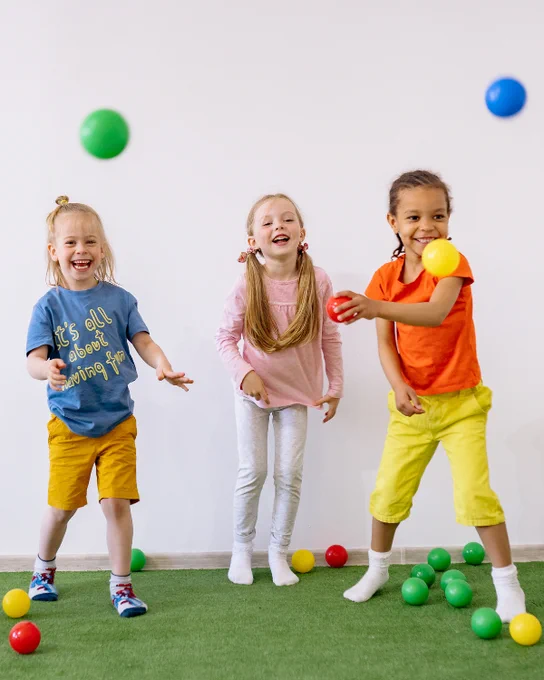 Three children playing 