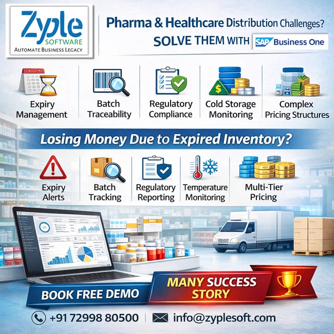 sap business one erp for pharma  and healthcare distribution