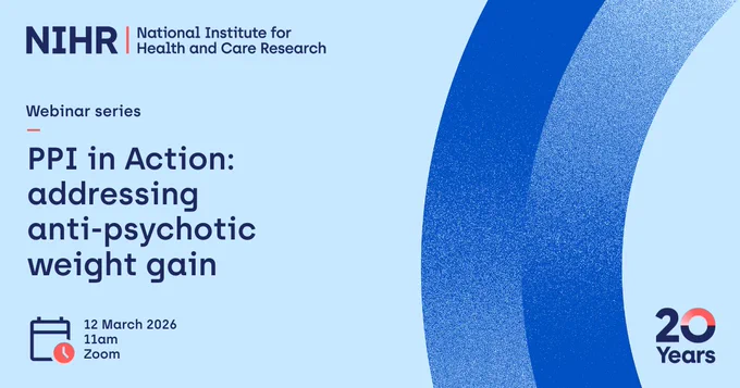 PPI in Action webinar: addressing anti-psychotic weight gain, 12 March at 11am on Zoom