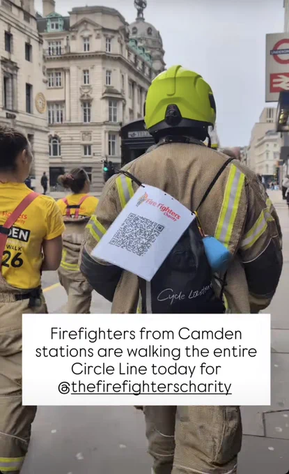 Firefighters doing a charity walk