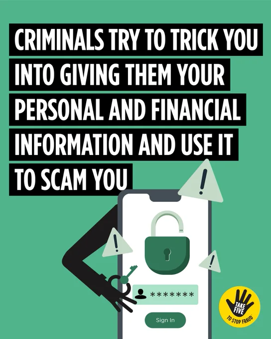 Scrolling online? Stay alert – scammers might be looking for your details.
