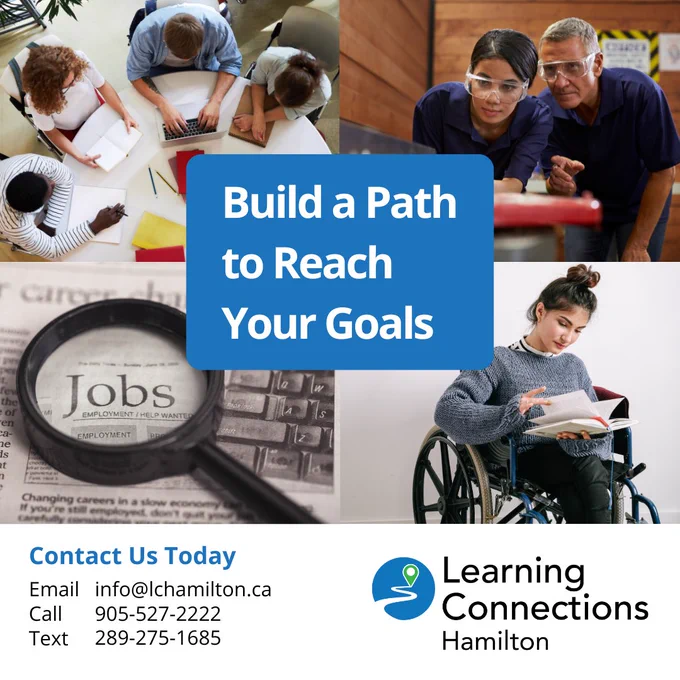 Image of different learning goals - education, apprenticeship, employment and independence - with the caption Build a Path To Reach Your Goals
