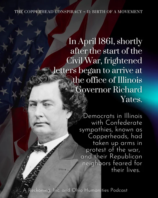 In April 1861, shortly after the start of the Civil War, frightened letters began to arrive at the office of Illinois Governor Richard Yates. Democrats in Illinois with Confederate sympathies, known as Copperheads, had taken up arms in protest of the war, and their Republican neighbors feared for their lives.