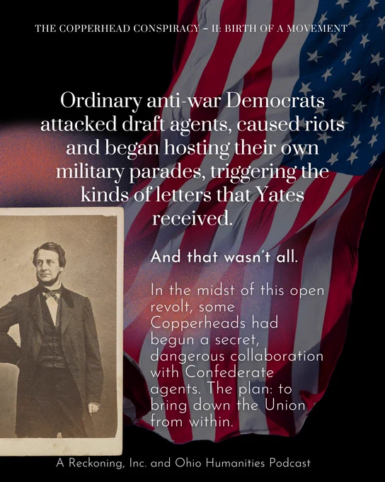 Ordinary anti-war Democrats attacked draft agents, caused riots and began hosting their own military parades, triggering the kind of letters that Yates received. And that wasn’t all. In the midst of this open revolt, some Copperheads had begun a secret, dangerous collaboration with Confederate agents. The plan: to bring down the Union from within.